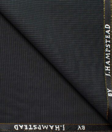 J.Hampstead Men's Wool Self Design Super 90's  Unstitched Suiting Fabric (Dark Grey)