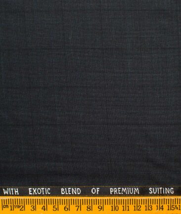 J.Hampstead Men's Wool Checks Super 90's  Unstitched Suiting Fabric (Dark Grey)
