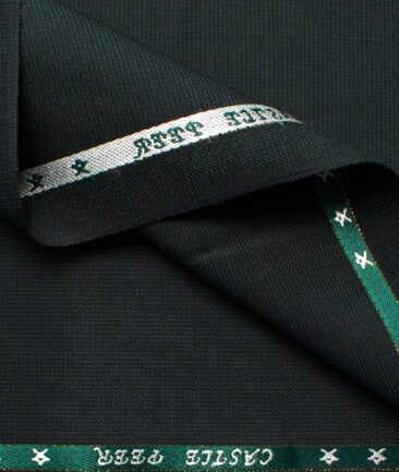 J.Hampstead Men's Wool Structured Super 90's  Unstitched Suiting Fabric (Dark Green)