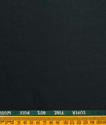 J.Hampstead Men's Wool Structured Super 90's  Unstitched Suiting Fabric (Dark Green)