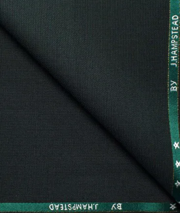 J.Hampstead Men's Wool Structured Super 90's  Unstitched Suiting Fabric (Dark Green)