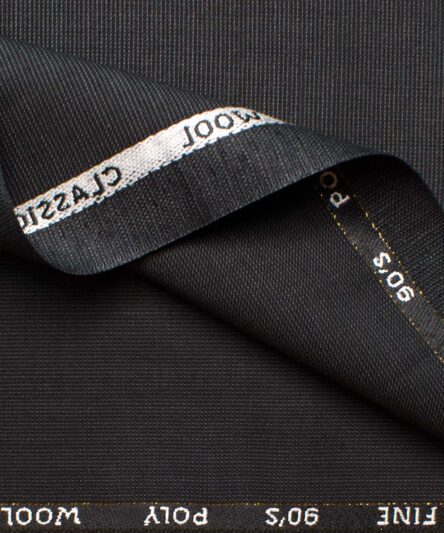 J.Hampstead Men's Wool Structured Super 90's  Unstitched Suiting Fabric (Dark Grey)