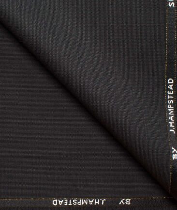 J.Hampstead Men's Wool Structured Super 90's  Unstitched Suiting Fabric (Dark Grey)