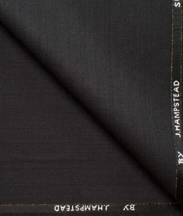 J.Hampstead Men's Wool Structured Super 90's  Unstitched Suiting Fabric (Dark Grey)