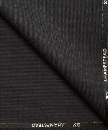 J.Hampstead Men's Wool Structured Super 90's  Unstitched Suiting Fabric (Dark Grey)