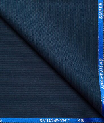 J.Hampstead Men's Wool Structured Super 90's  Unstitched Suiting Fabric (Dark Royal Blue)