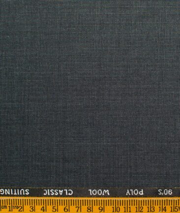 J.Hampstead Men's Wool Structured Super 90's  Unstitched Suiting Fabric (Grey)