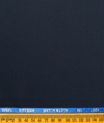 J.Hampstead Men's Wool Solids Super 120's  Unstitched Suiting Fabric (Dark Blue)
