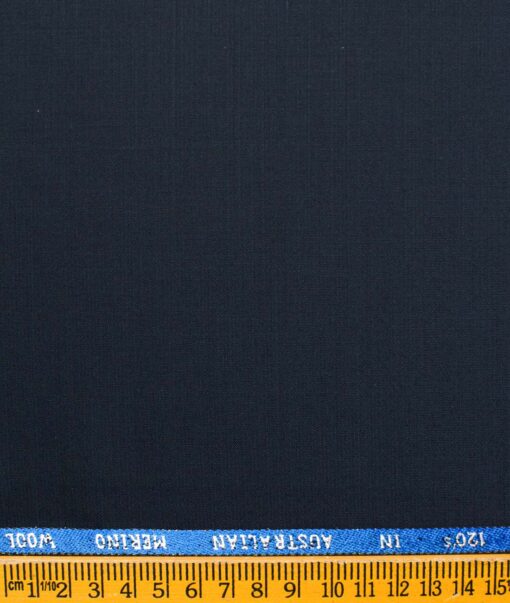 J.Hampstead Men's Wool Solids Super 120's  Unstitched Suiting Fabric (Dark Blue)