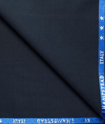 J.Hampstead Men's Wool Solids Super 120's  Unstitched Suiting Fabric (Dark Blue)