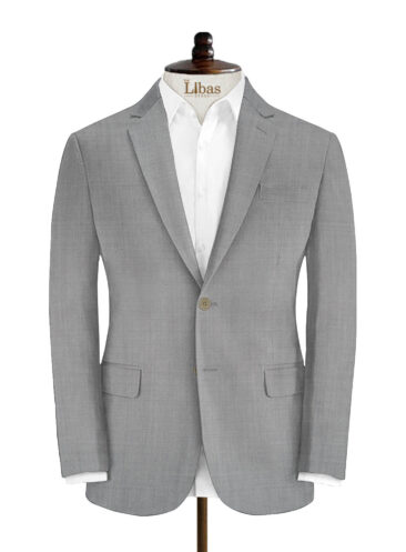 J.Hampstead Men's Wool Self Design Super 130's  Unstitched Suiting Fabric (Worsted Grey)