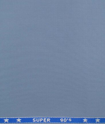 J.Hampstead Men's Wool Solids Super 90's 1.30 Meter Unstitched Trouser Fabric (Sky Blue)