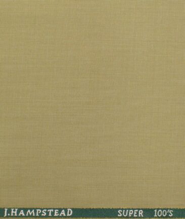 J.Hampstead Men's Wool Structured Super 100's 1.30 Meter Unstitched Trouser Fabric (Beige)