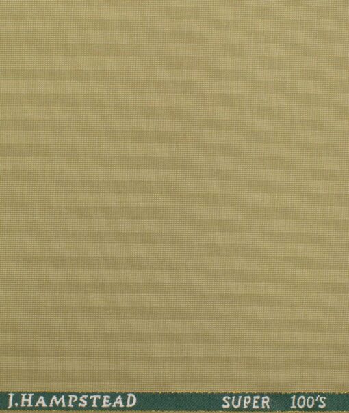 J.Hampstead Men's Wool Structured Super 100's 1.30 Meter Unstitched Trouser Fabric (Beige)