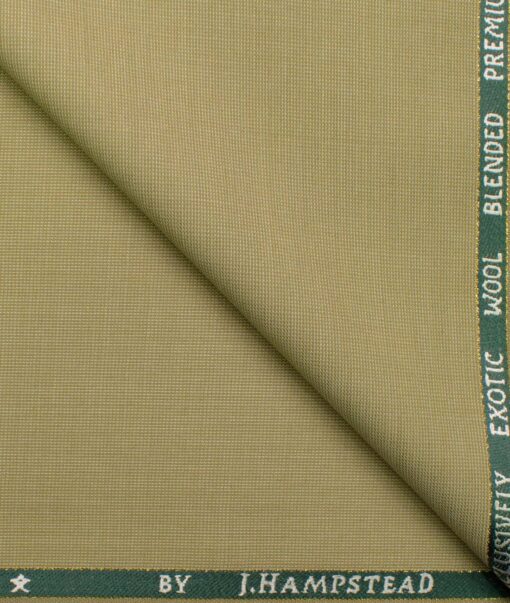 J.Hampstead Men's Wool Structured Super 100's 1.30 Meter Unstitched Trouser Fabric (Beige)