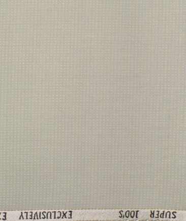 J.Hampstead Men's Wool Structured Super 100's 1.30 Meter Unstitched Trouser Fabric (Light Grey)