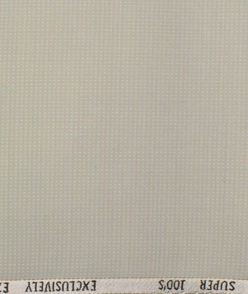 J.Hampstead Men's Wool Structured Super 100's 1.30 Meter Unstitched Trouser Fabric (Light Grey)