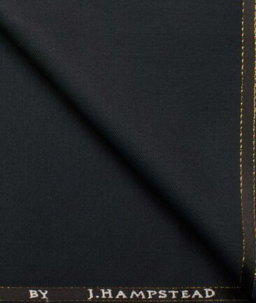 J.Hampstead Men's Wool Self Design  1.30 Meter Unstitched Trouser Fabric (Dark Blue)