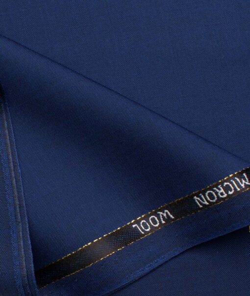 J.Hampstead Men's Wool Solids Super 90's 1.30 Meter Unstitched Trouser Fabric (Royal Blue)