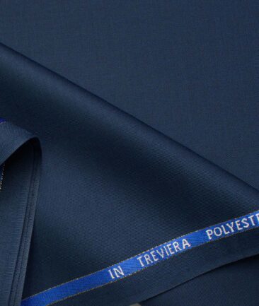 J.Hampstead Men's Wool Solids Super 100's 1.30 Meter Unstitched Trouser Fabric (Blue)
