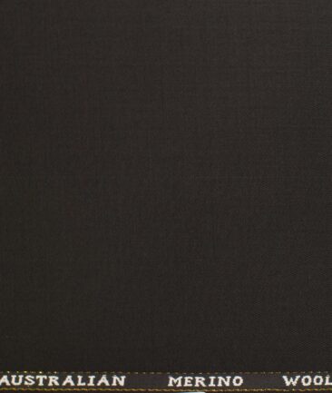 J.Hampstead Men's Wool Solids  1.30 Meter Unstitched Trouser Fabric (Brownish Black)