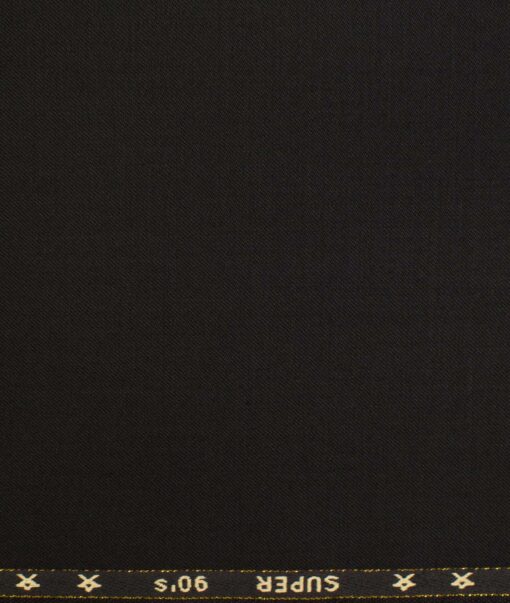 J.Hampstead Men's Wool Solids Super 90's  Unstitched Trouser Fabric (Black)
