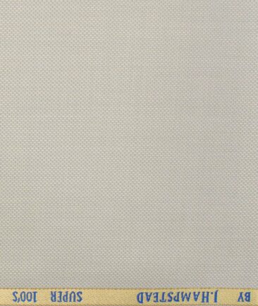 J.Hampstead Men's Wool Structured Super 100's  Unstitched Trouser Fabric (Light Grey)