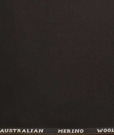 J.Hampstead Men's Wool Solids   Unstitched Trouser Fabric (Dark Chocolate Brown)