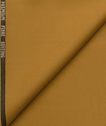 J.Hampstead Men's Wool Solids Super 100's  Unstitched Trouser Fabric (Mustard Yellow)