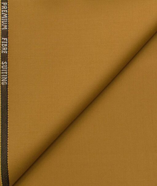 J.Hampstead Men's Wool Solids Super 100's  Unstitched Trouser Fabric (Mustard Yellow)