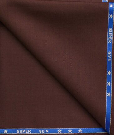 J.Hampstead Men's Wool Solids Super 90's  Unstitched Trouser Fabric (Syrup Brown)