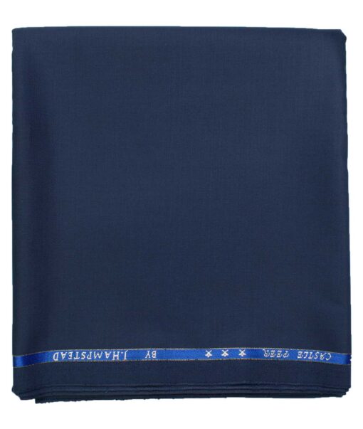 J.Hampstead Men's Wool Solids Super 100's  Unstitched Trouser Fabric (Royal Blue)