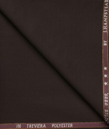 J.Hampstead Men's Wool Solids Super 100's  Unstitched Trouser Fabric (Dark Brown)