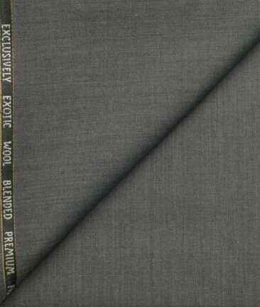 J.Hampstead Men's Wool Self Design Super 100's  Unstitched Trouser Fabric (Worsted Grey)
