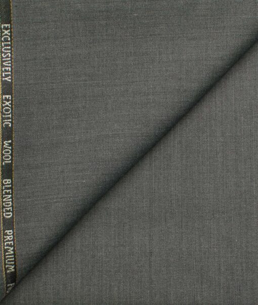 J.Hampstead Men's Wool Self Design Super 100's  Unstitched Trouser Fabric (Worsted Grey)