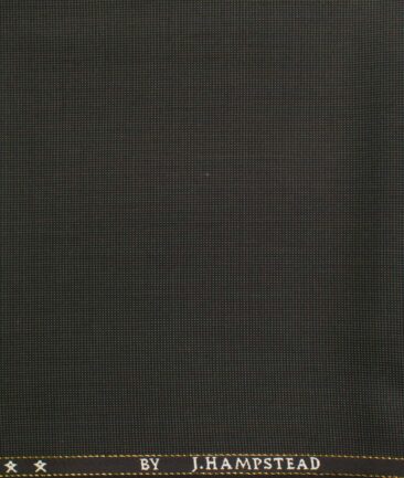 J.Hampstead Men's Wool Structured Super 90's  Unstitched Trouser Fabric (Blackish Grey)