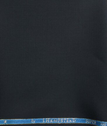 J.Hampstead Men's Wool Solids Super 100's  Unstitched Trouser Fabric (Dark Blue)