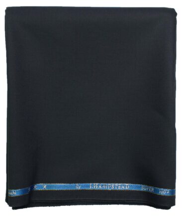 J.Hampstead Men's Wool Solids Super 100's  Unstitched Trouser Fabric (Dark Blue)