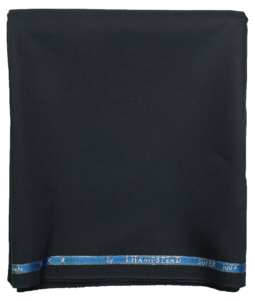 J.Hampstead Men's Wool Solids Super 100's  Unstitched Trouser Fabric (Dark Blue)