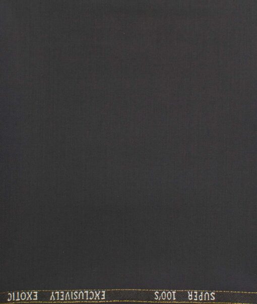 J.Hampstead Men's Wool Solids Super 100's  Unstitched Trouser Fabric (Dark Grey)