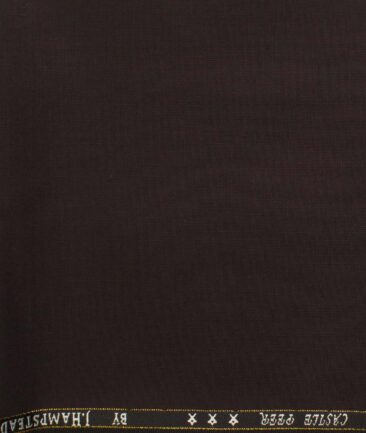 J.Hampstead Men's Wool Self Design Super 100's  Unstitched Trouser Fabric (Dark Wine)