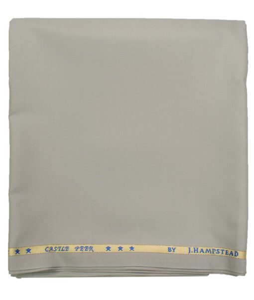 J.Hampstead Men's Wool Solids Super 100's  Unstitched Trouser Fabric (Light Grey)