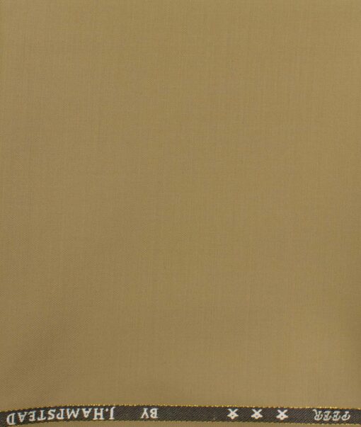 J.Hampstead Men's Wool Solids Super 100's  Unstitched Trouser Fabric (Khakhi)