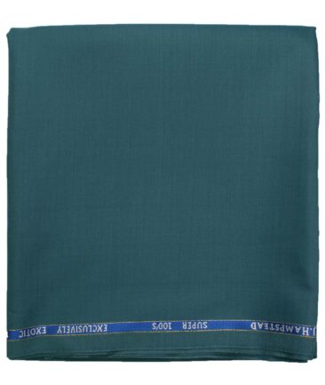 J.Hampstead Men's Wool Solids Super 100's  Unstitched Trouser Fabric (Ocean Blue)