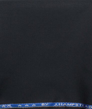J.Hampstead Men's Wool Solids   Unstitched Trouser Fabric (Dark Navy Blue)