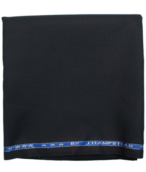 J.Hampstead Men's Wool Solids   Unstitched Trouser Fabric (Dark Navy Blue)