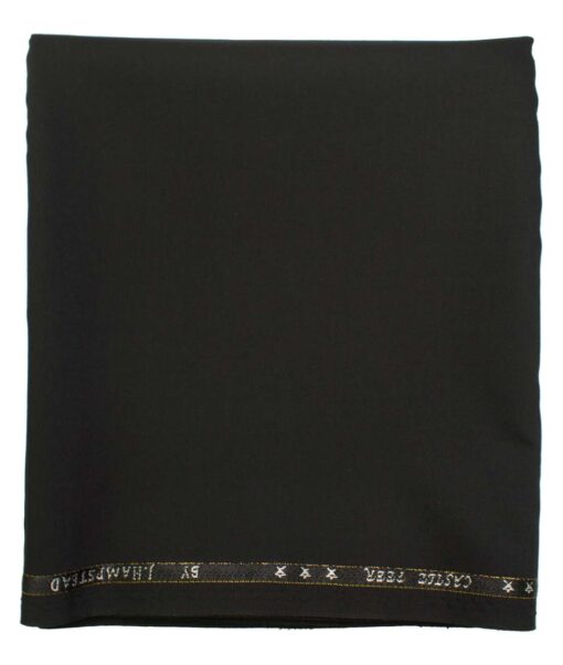 J.Hampstead Men's Wool Solids Super 100's  Unstitched Trouser Fabric (Black)