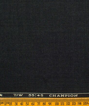 OCM Men's Wool Solids   Unstitched Suiting Fabric (Blackish Grey)