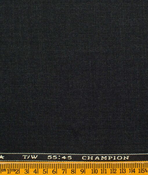 OCM Men's Wool Solids   Unstitched Suiting Fabric (Blackish Grey)