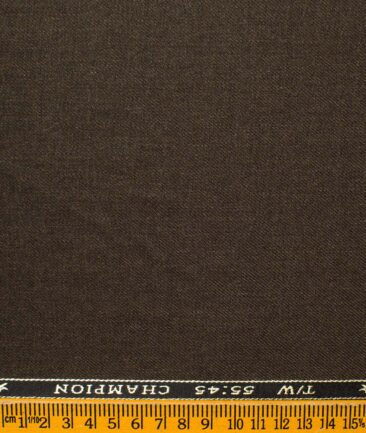 OCM Men's Wool Solids   Unstitched Suiting Fabric (Dark Brown)